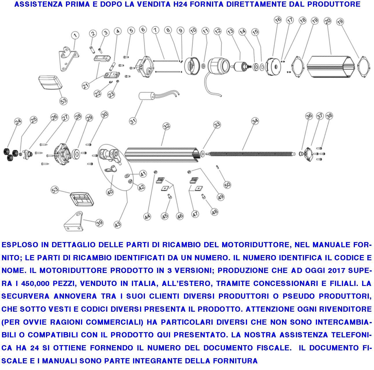 Carrello di Traino 121881 Ricambio Motore Cancello Battente Serie SV-MBS SV-MBQ SV-MBC SV-MBT SV-MQB SV-MCB PM1-SC BH-1