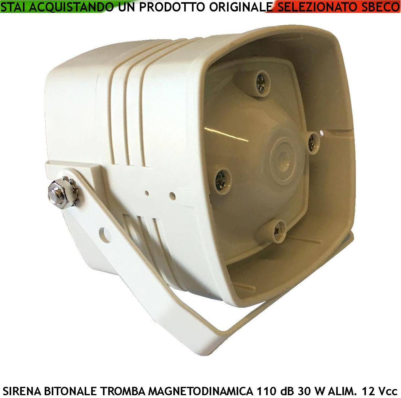 Sirena Esponenziale Magnetodinamico Acustica 110 dB Amplificazione Bitonale 30 W Tono A/B 1500+/-4000 Hz Alimentazione-0
