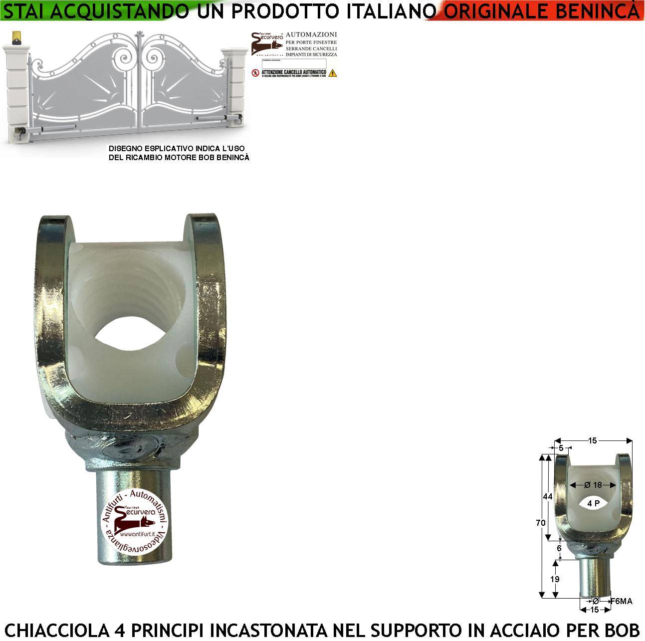 Ricambio del BOB21 Motore Cancello Battente Codice Benincà 9686873 Chiocciola di Traino per Vite Senza Fine a 4 Princi-0