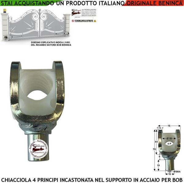 Ricambio del BOB21 Motore Cancello Battente Codice Benincà 9686873 Chiocciola di Traino per Vite Senza Fine a 4 Princi