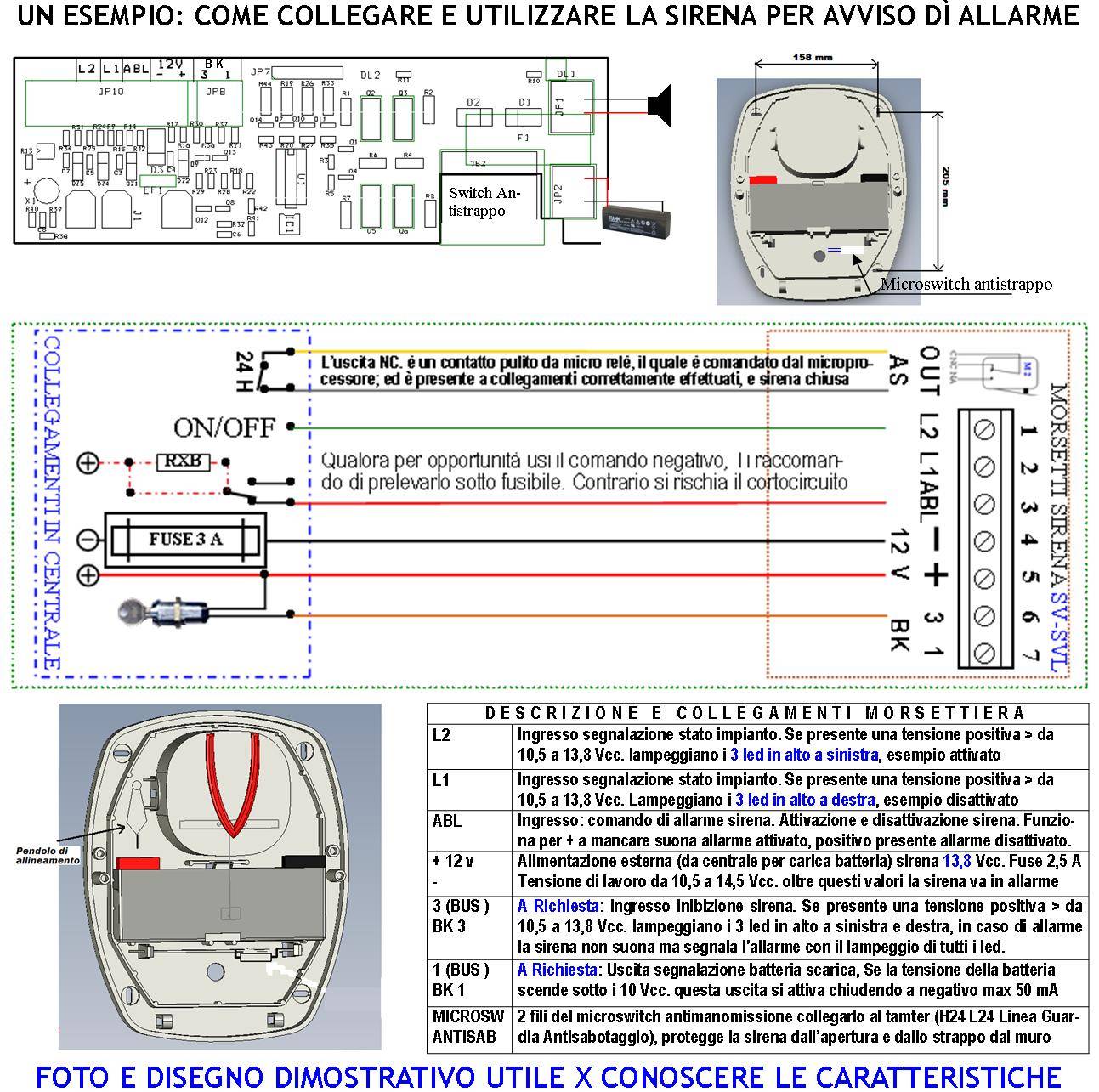 Sirene Da Esterno Lampeggianti Per Antifurto Led a V 2 Pezzi Melodia Binota Frequenza A/B 1724/2475 Hz 115 dB Comando-1