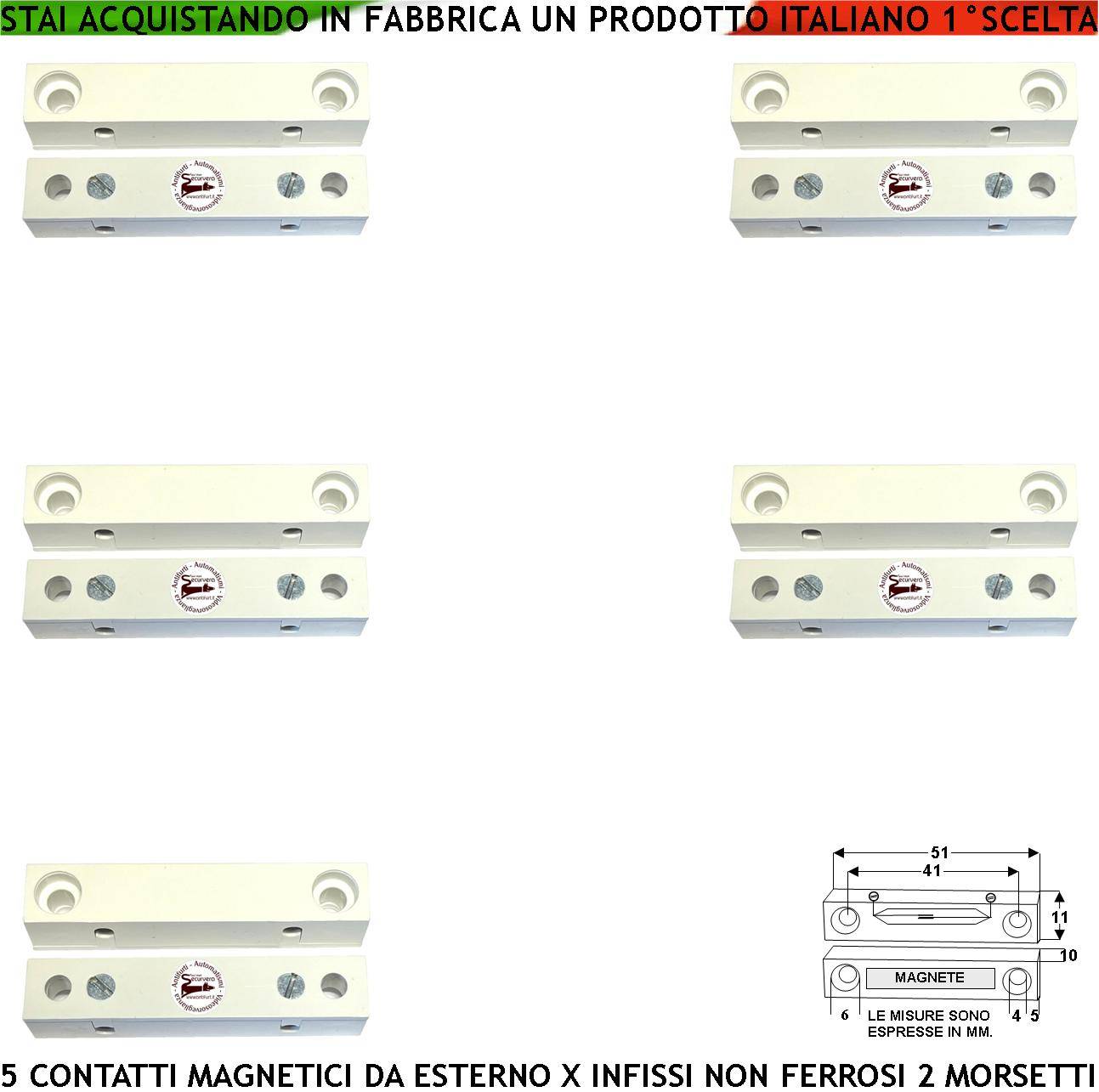 Contatto Magnetico da Esterno Cinque Pezzi Fori di Fissaggio Sensore Reed Sottovuoto Sensibilità Magnetica 13 mm Tensi-0