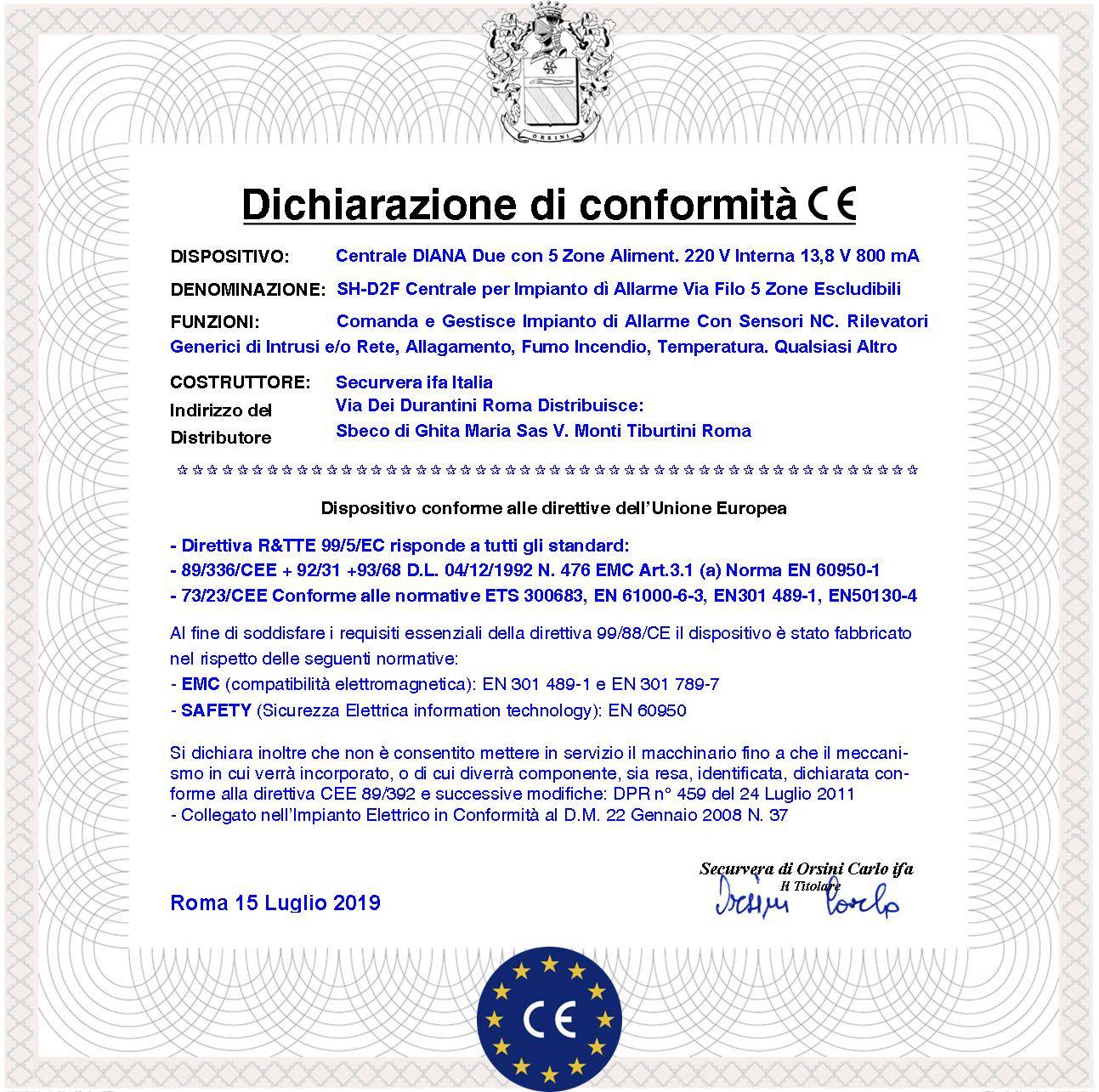 Centrale Antifurto Diana 5 Zone Batteria 12 V 7 Ah 2 Chiavi Meccaniche per Impianto di Allarme Filare. Gestisce Sensor-3