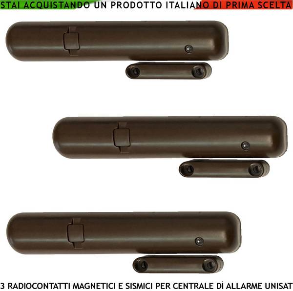 Contatti Magnetici 3 Pezzi Radio Incorporano Sismico 2 Ingressi Per Sensori Remoti Sensibilità Regolabile Anche da App
