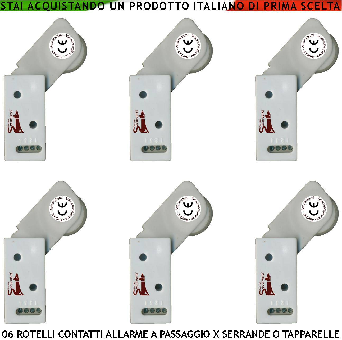 Allarme per Tapparelle 6 Rotello Proteggono le Serrande dal Sollevamento la Rotella Antiusura Spinta da Molla con la G-0