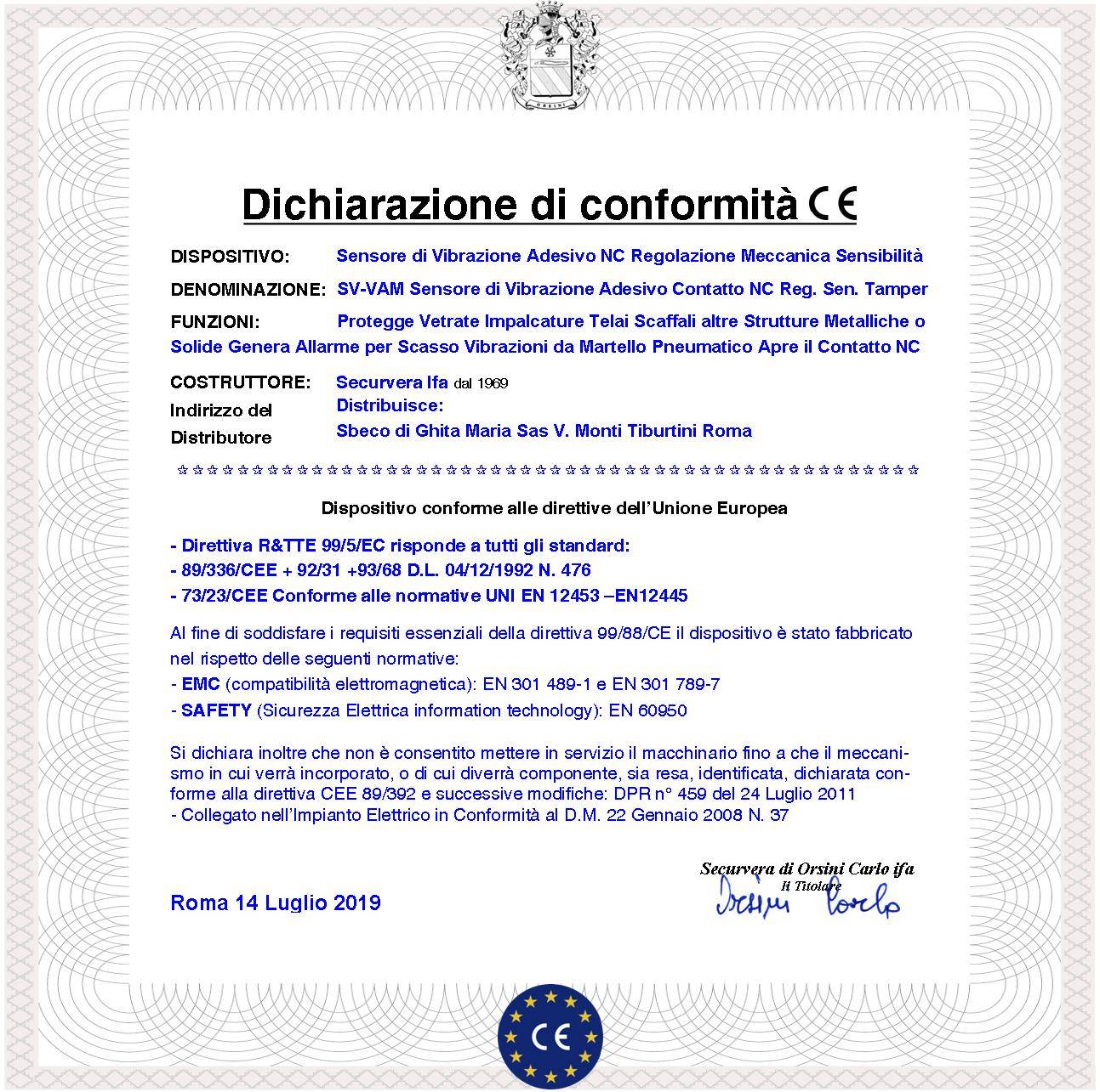 Sensore di Scasso Rileva le Vibrazioni Continue 5 Pezzi Per Antifurto Via Filo Di Inferriate Porte Vetrate Con Martell-3