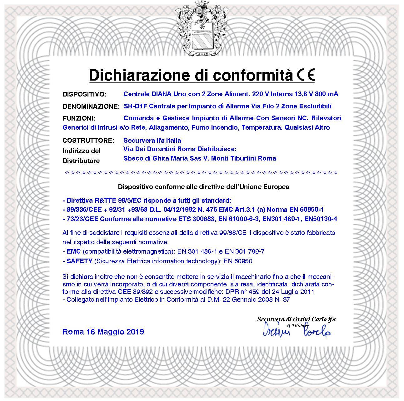 Diana Centrale 2 Zone Allarme Chiave Meccanica Batteria 12 V 7 Ah per Impianto Antifurto Filare. Gestisce Sensori Ingr-3