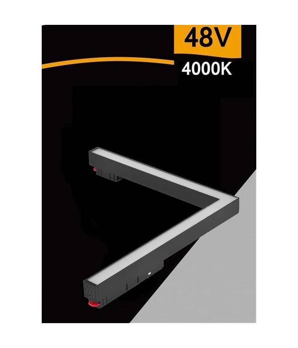 Faro Led Angolare 24 W Incasso Per Binario Magnetico 48v Luce 3000k 4000k Mg-06 - -Bianco Naturale -