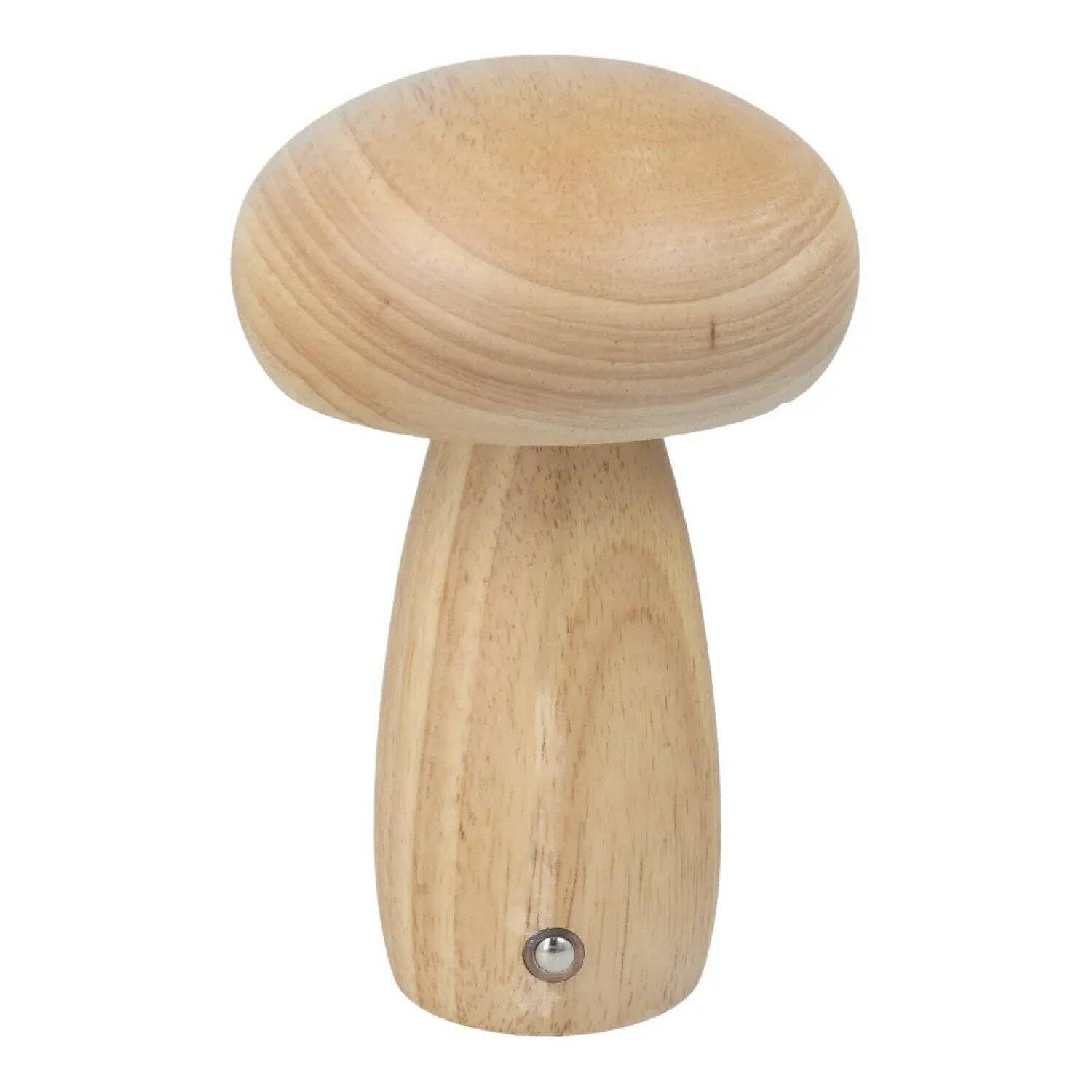 Lampada da notte a forma di fungo LED 1800 mAh per comodino, cassettiera o scrivania color legno-0