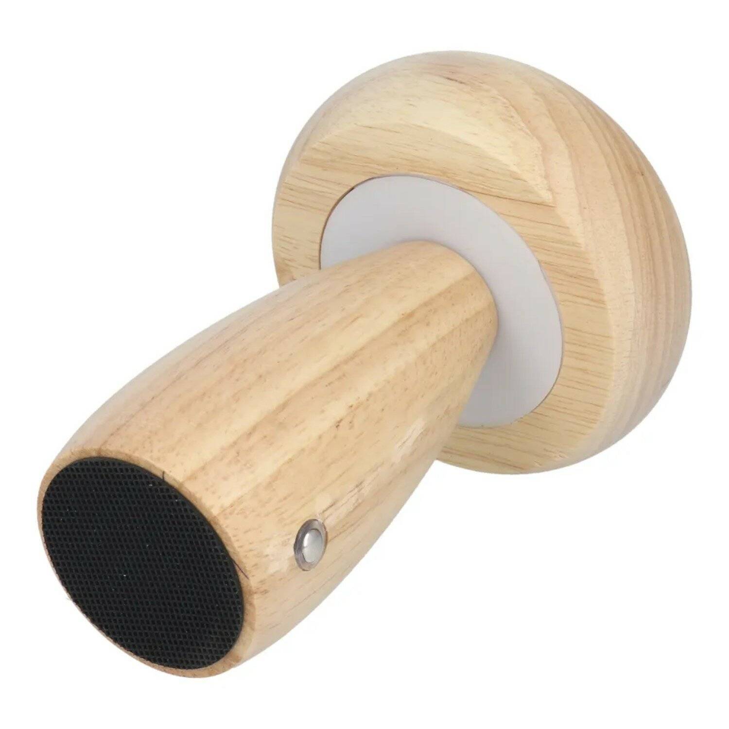 Lampada da notte a forma di fungo LED 1800 mAh per comodino, cassettiera o scrivania color legno-2