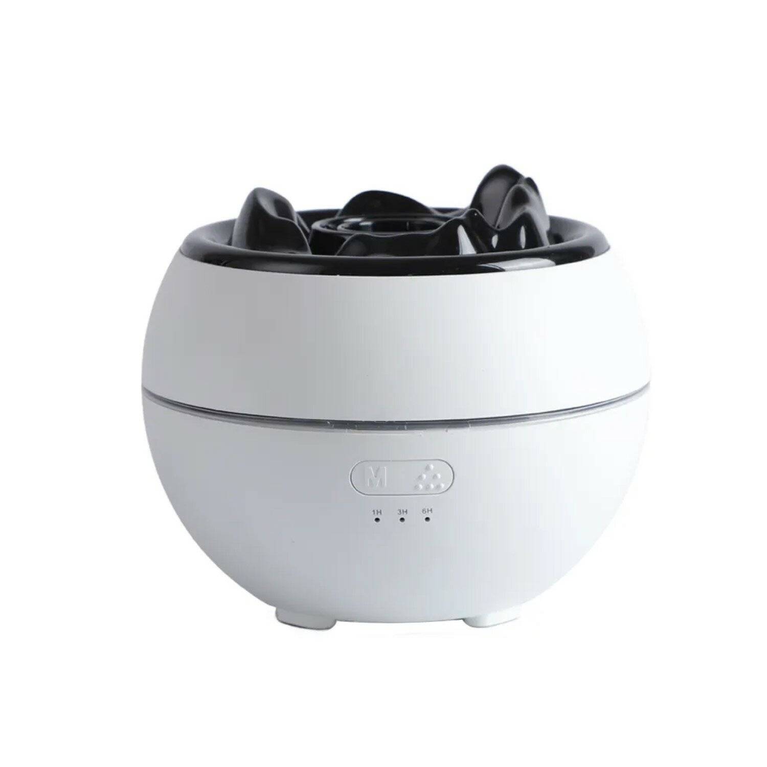 Umidificatore/diffusore per aromaterapia con fiamma colorata, 7 colori LED con porta USB bianca-0
