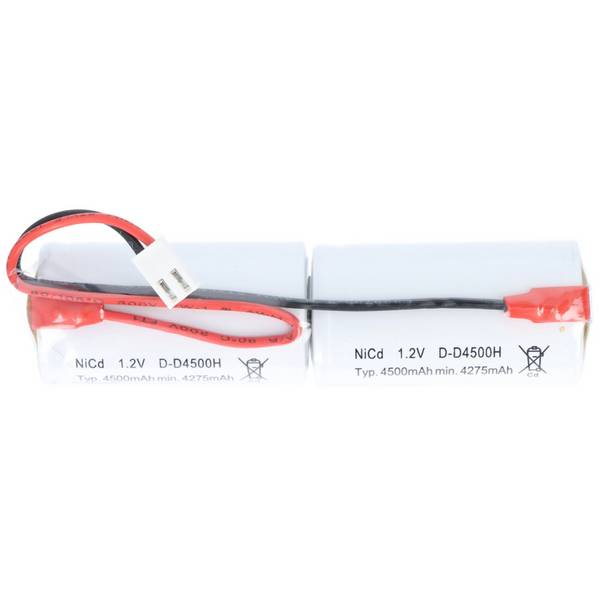 Batteria luce di emergenza NiCd 2.4V 4500mAh L1x2 Mono D con spina JST VHR-2