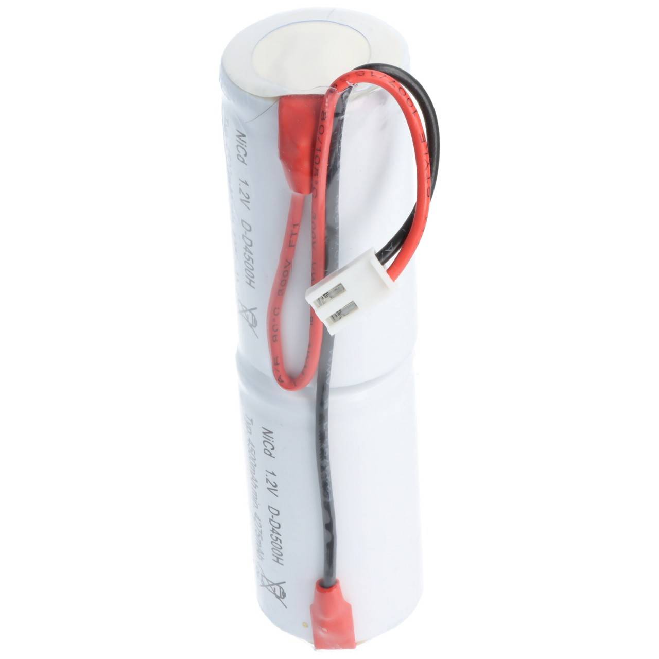 Batteria luce di emergenza NiCd 2.4V 4500mAh L1x2 Mono D con spina JST VHR-2-1
