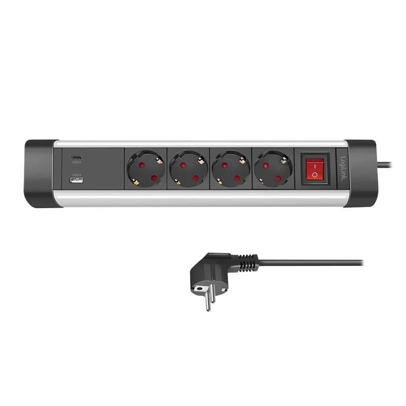 Presa Multipla a 4 vie con Presa USB-C™ PD e USB-A QC per la Ricarica Veloce-1