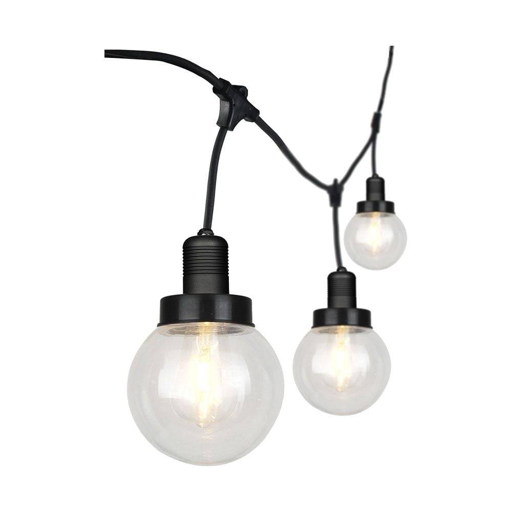 V-TAC Catenaria LED 3m per 6 E27 (max 60W) Diffusori Globo Trasparenti IP65-0