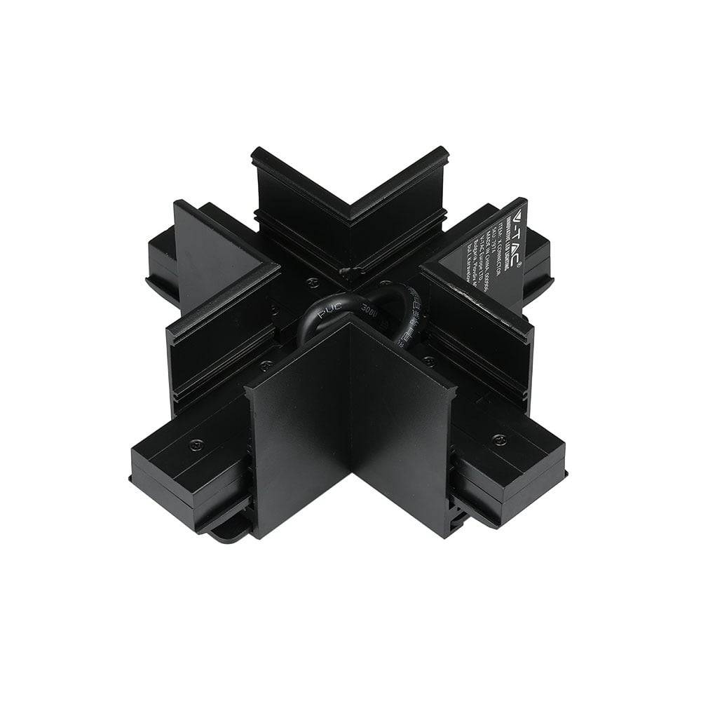 V-TAC Connettore a Croce per Binari Magnetici Colore Nero-0