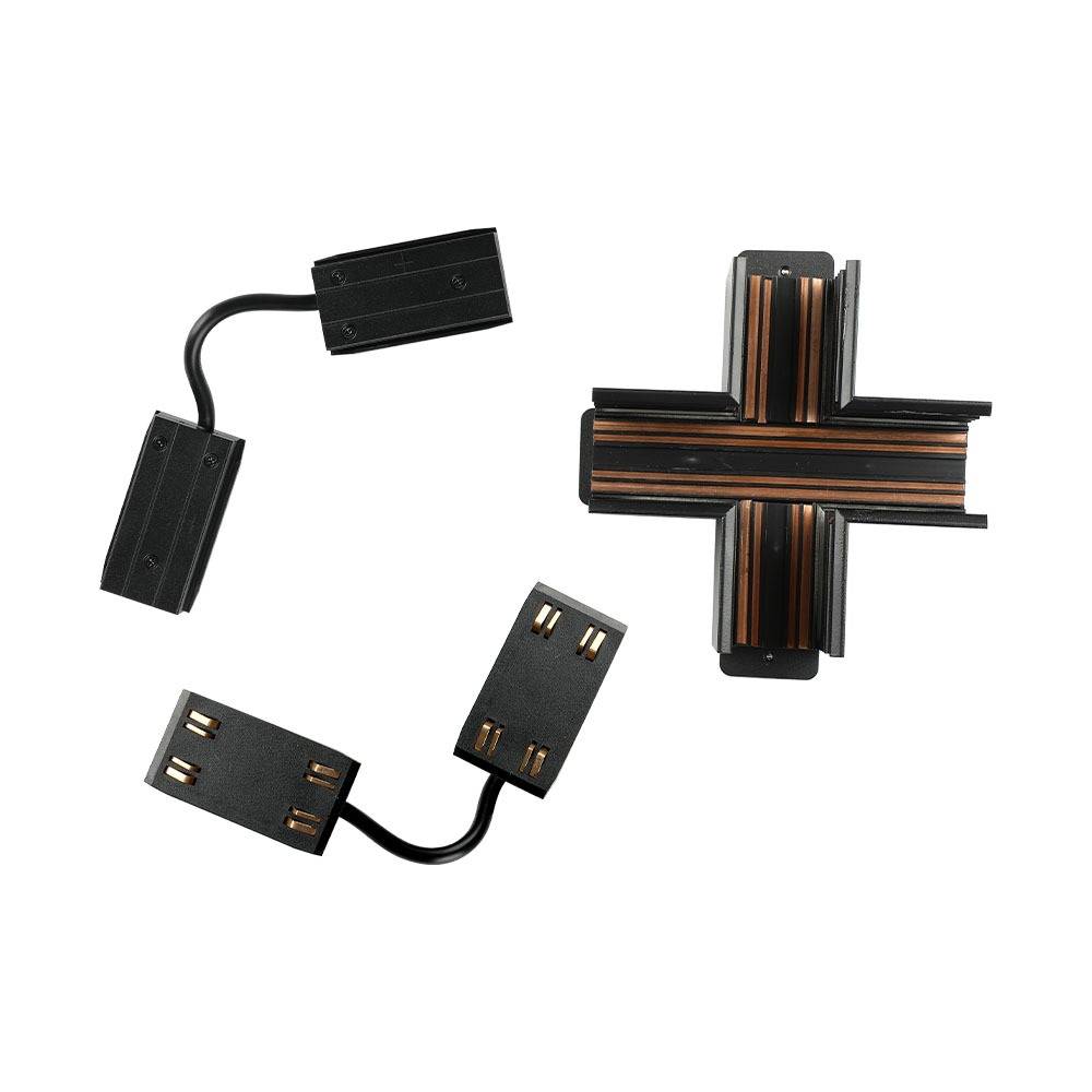 V-TAC Connettore a Croce per Binari Magnetici Colore Nero-1