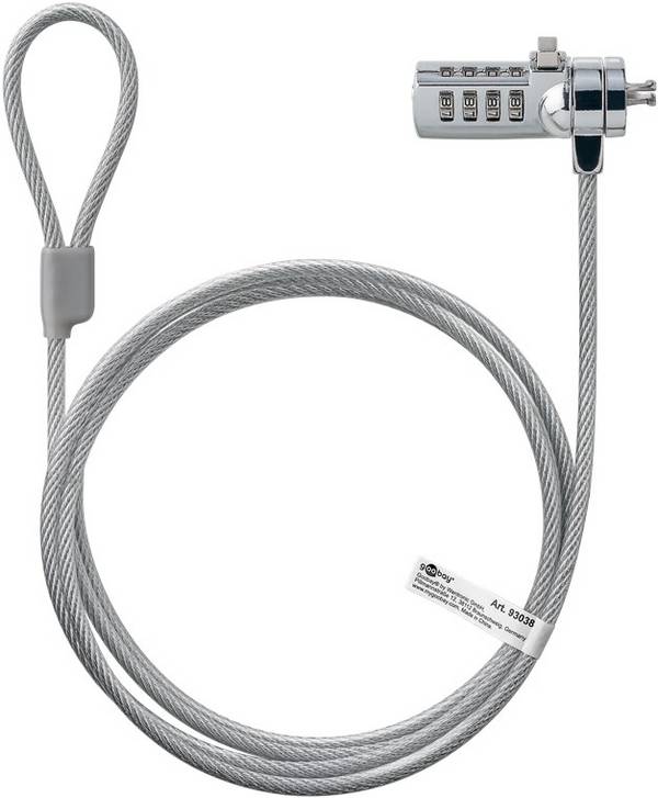 Goobay 93038 cavo di sicurezza Grigio 1,5 m IQ-LOK-09-K