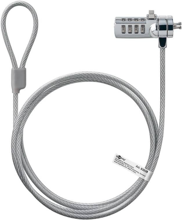 Goobay 93038 cavo di sicurezza Grigio 1,5 m IQ-LOK-09-K-0