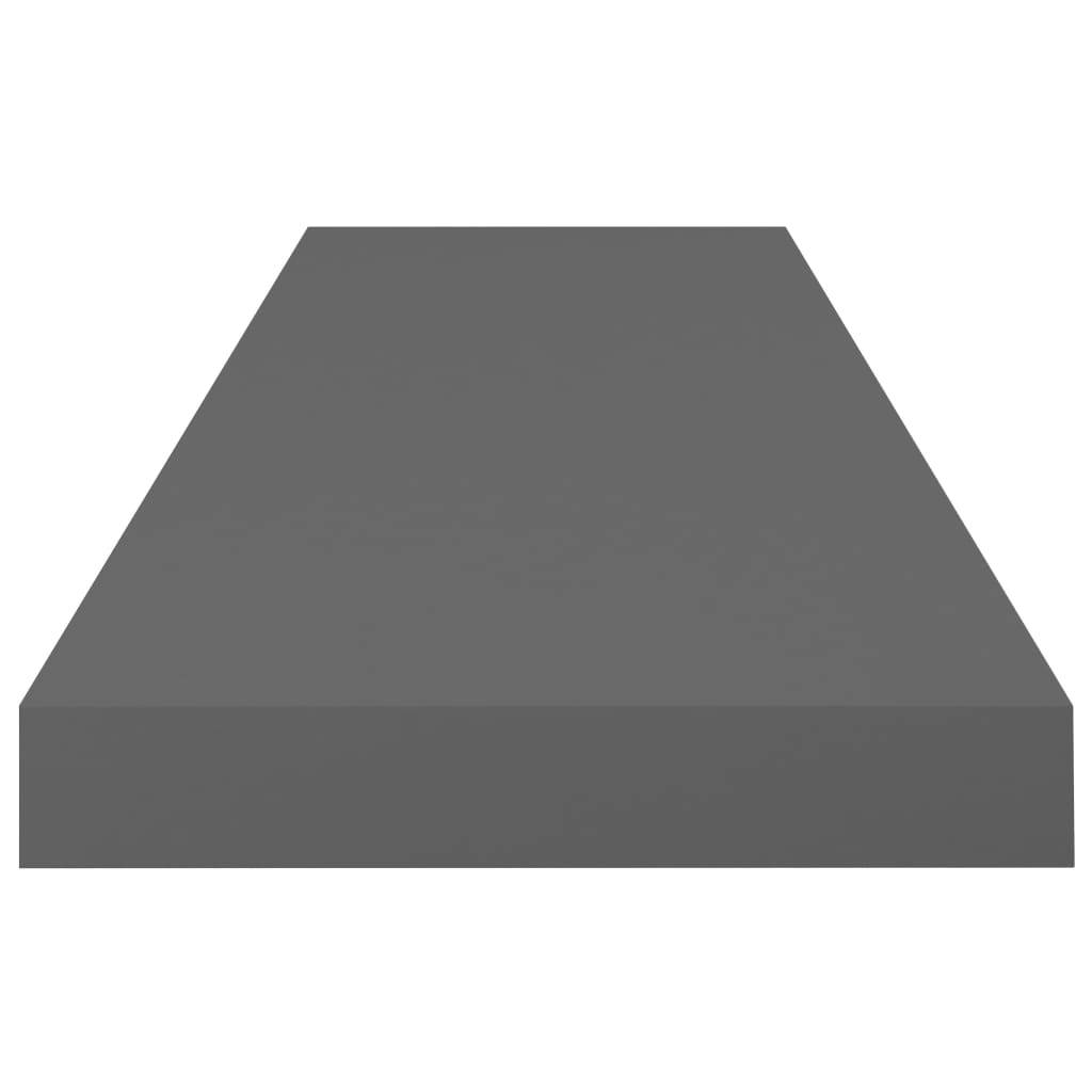 Scaffali a Parete 2 pz Grigio Lucido 80x23,5x3,8 cm in MDF-3