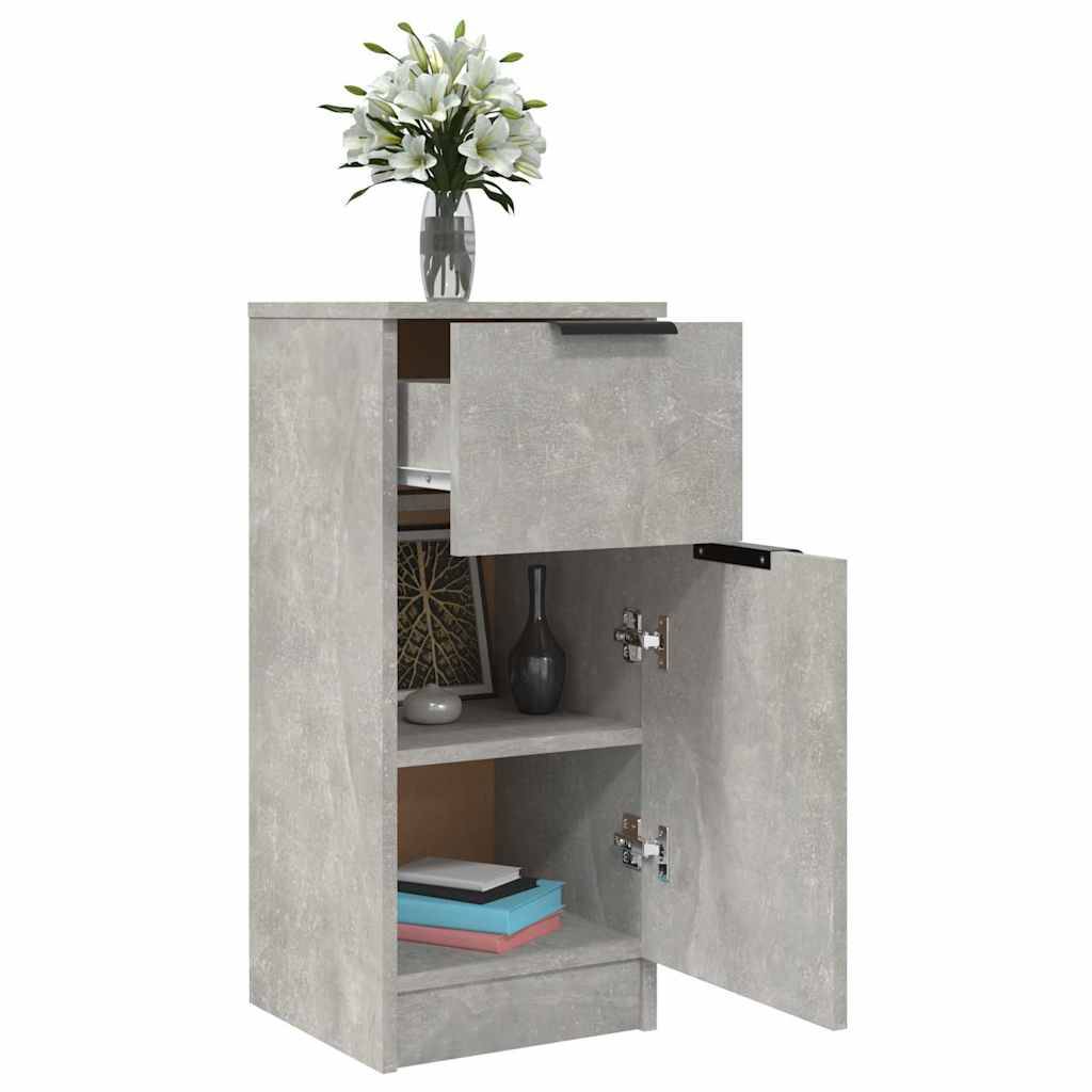 Credenza Grigio Cemento 30x30x70 cm in Legno Multistrato-4