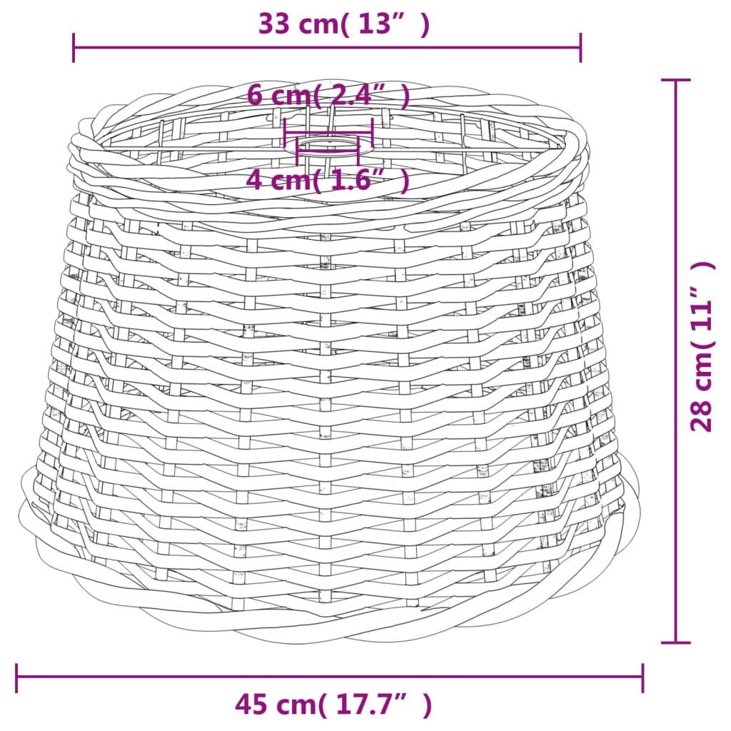 Paralume da Soffitto Bianco Ø45x28 cm in Vimini-2