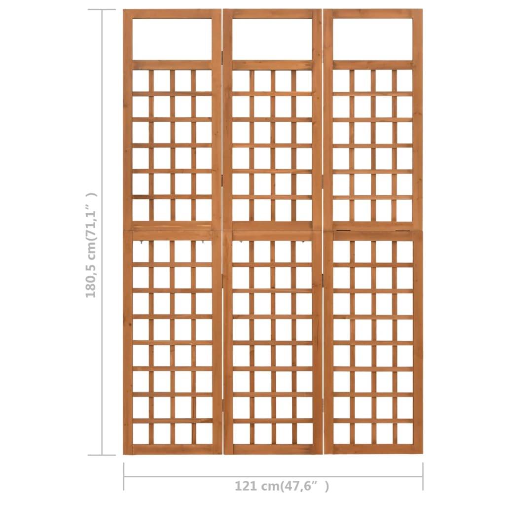 Divisorio a 3 Pannelli in Legno Massello di Abete 121x180,5 cm-3