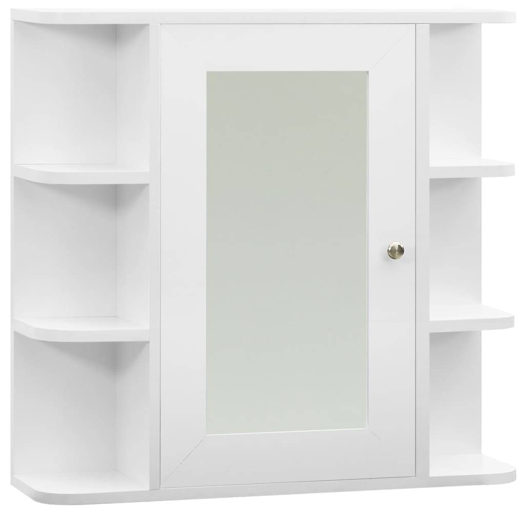 Armadietto a Specchio Bianco 66x17x63 cm in MDF-0