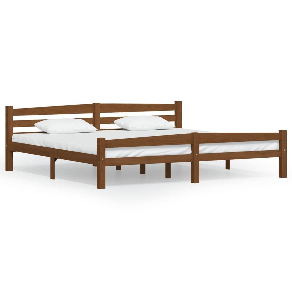 Giroletto senza Materaso Ambrato in Legno Massello 200x200 cm