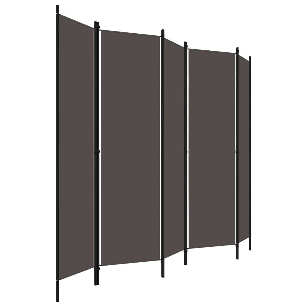 Paravento a 5 Pannelli Antracite 250x180 cm-2