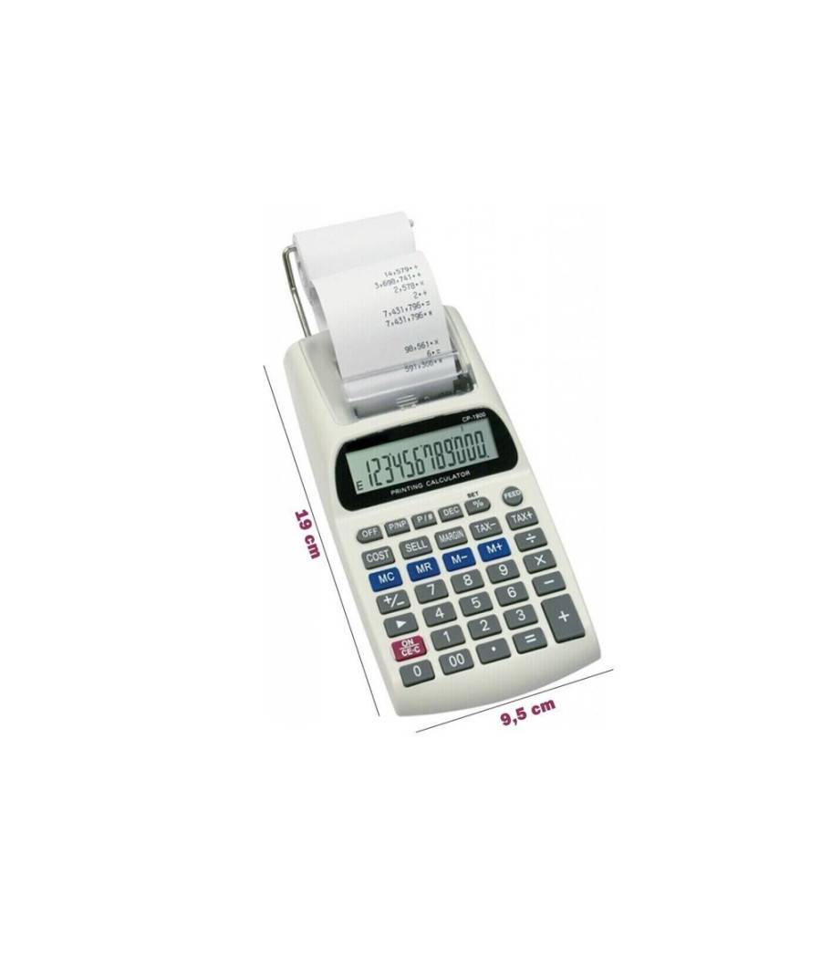Calcolatrice Scrivente Con Display Lcd 12 Cifre Scontrino Stampato Non Fiscale --4