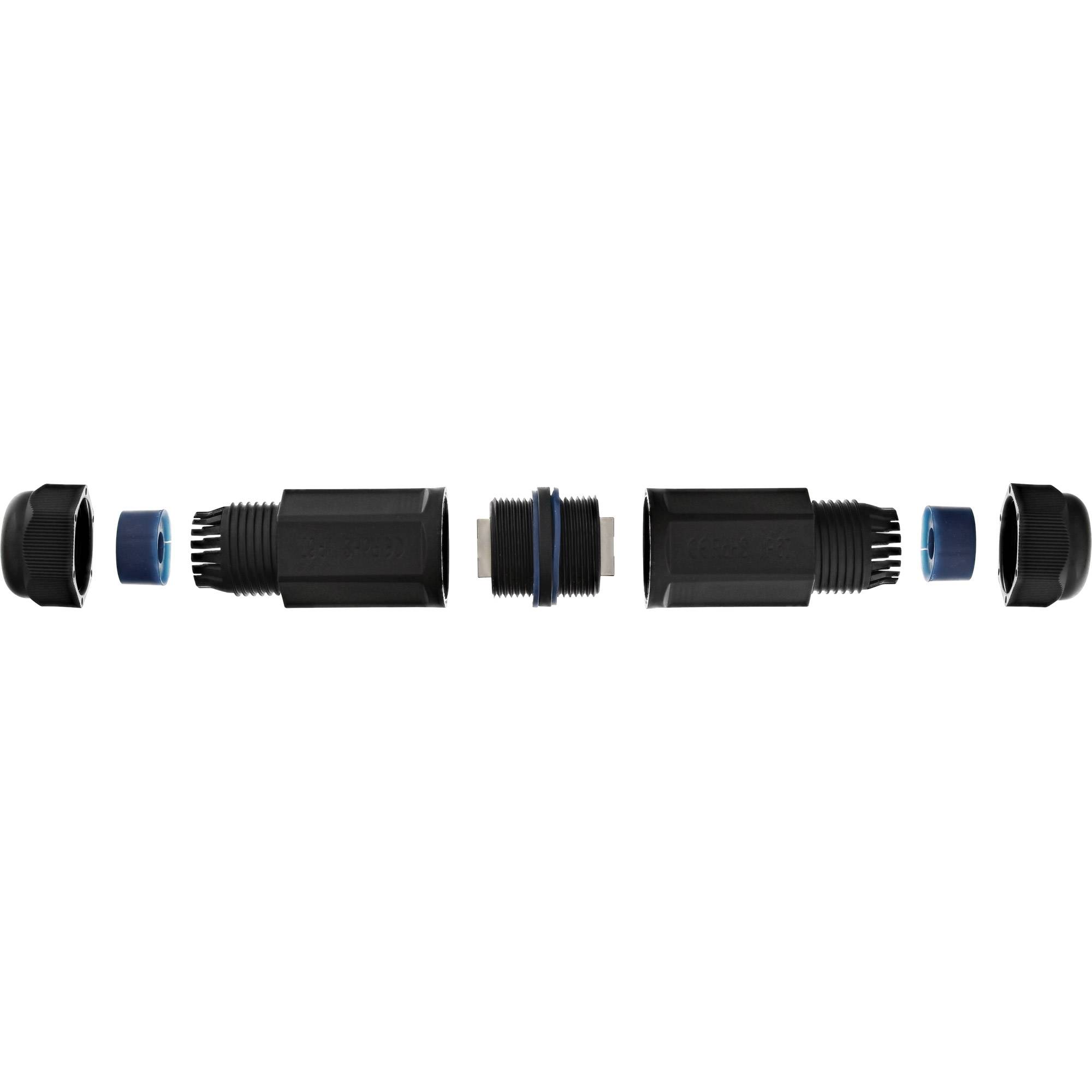 InLine Patchkabelkupplung Cat.6 - wasserdicht IP67 - 2x RJ45 Buchse - geschirmt-1