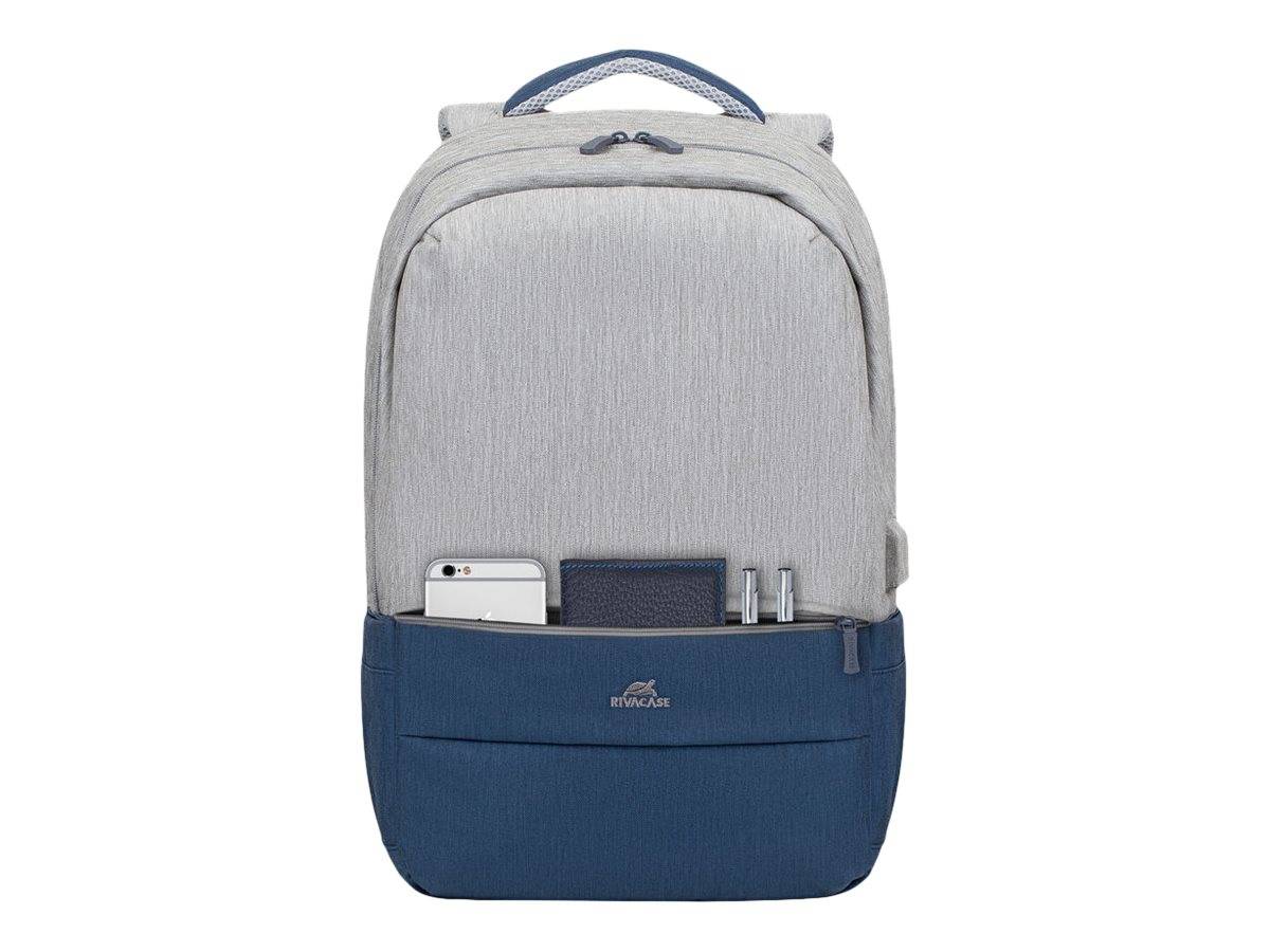 Riva Case 75 series 7567 - Notebook-Rucksack - 43,9 cm (17.3") - Grau, dunkelblau (7567)-1
