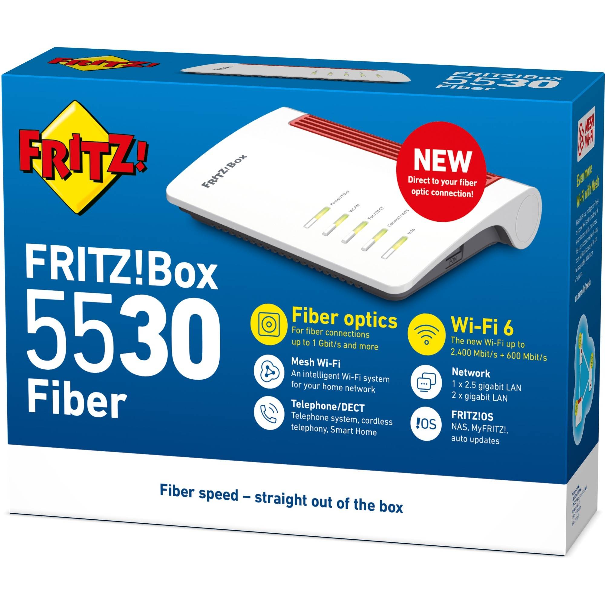 Box FRITZ! 5530 (WITH SFP XGSPON) router wireless Gigabit Ethernet Dual-band (2.4 GHz/5 GHz) Bianco-2