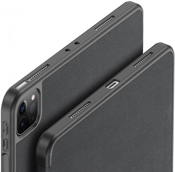 Custodia rigida per tablet Dux Ducis Domo con Smart Sleep e funzione supporto integrata per iPad Air 6 10.9" 2024 Nero-1