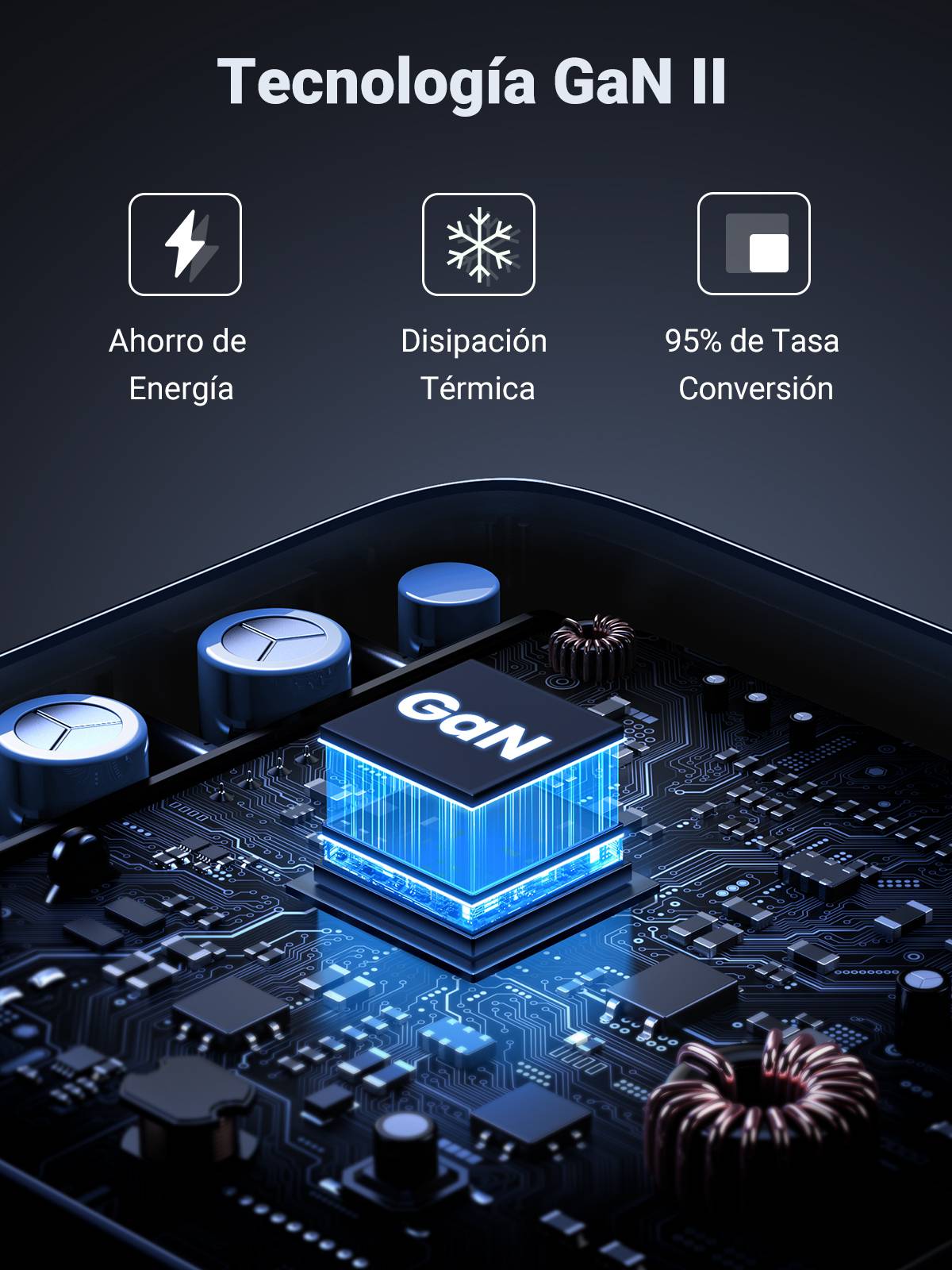 Caricabatterie rapido da tavolo UGREEN Nexode 1USB-A 3USB-C da 100 W (90928)-4