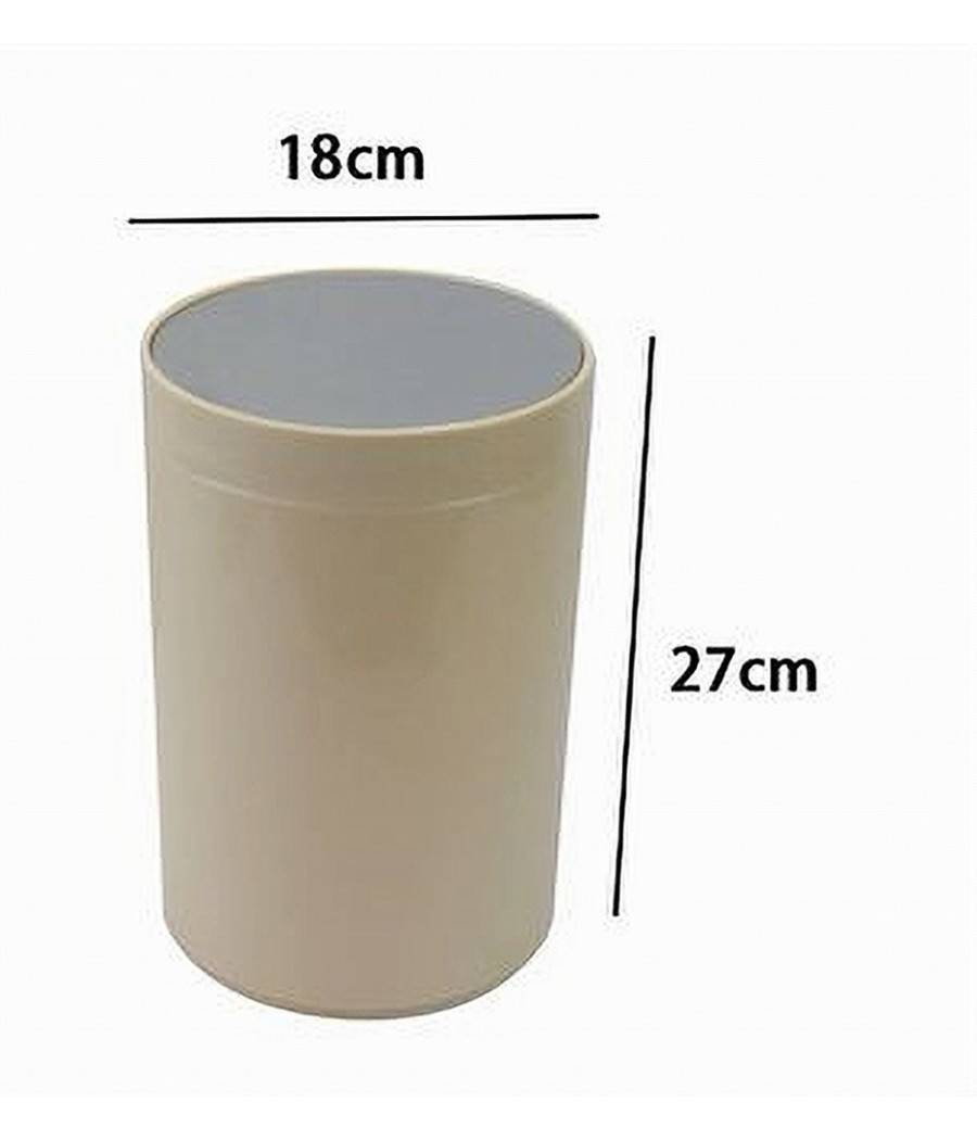 Pattumiera Cestino Secchio Rifiuti Beige Arredo Bagno Coperchio Basculante 79885 --1