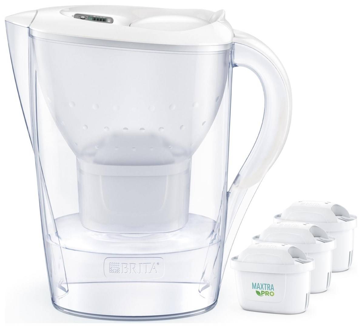 Brita Wasserfilterkanne - Filterkanne Marella Cool Memo, Volumen 2,4 l, 3x Maxtra Pro Filter, weiß (1052791)-0