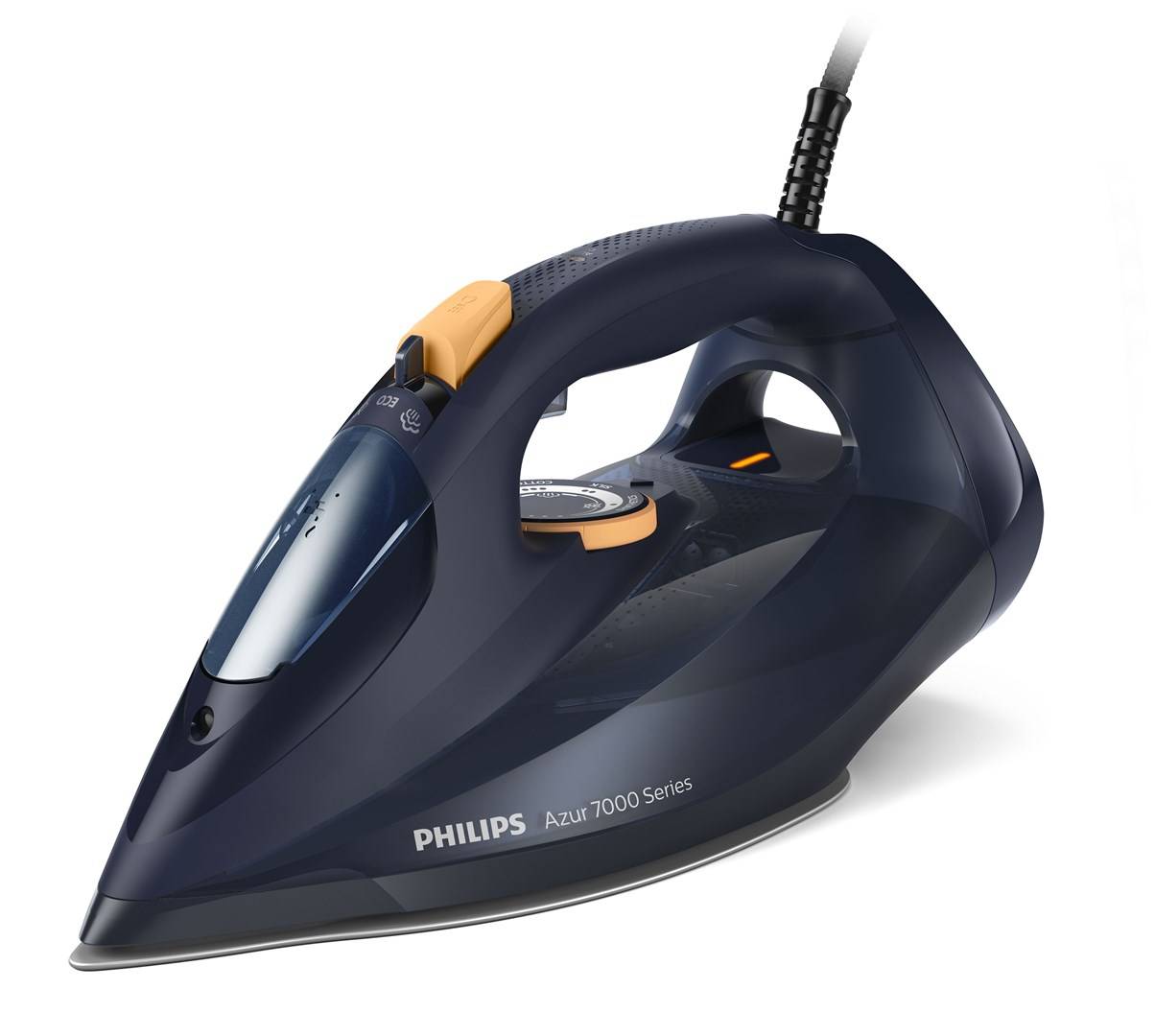 Philips 7000 series DST7060/20 ferro da stiro Ferro a vapore Piastra soletta SteamGlide Elite 3000 W Blu, Giallo-0