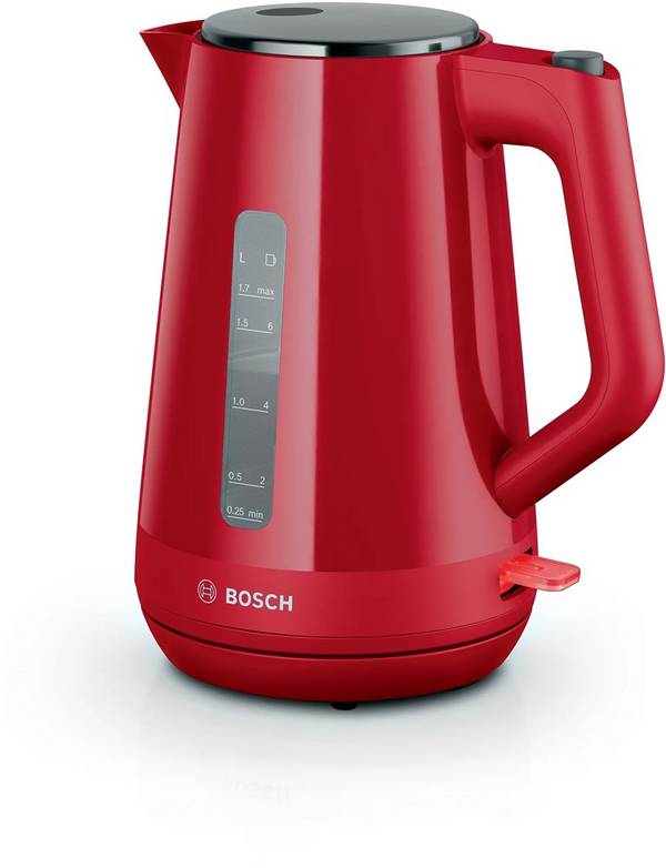 Bollitore - BOSCH - TWK1M124 MyMoment - Rosso - capacità 1,7 L - base ruotabile a 360° - avvolgicavo - 3 dispositivi di