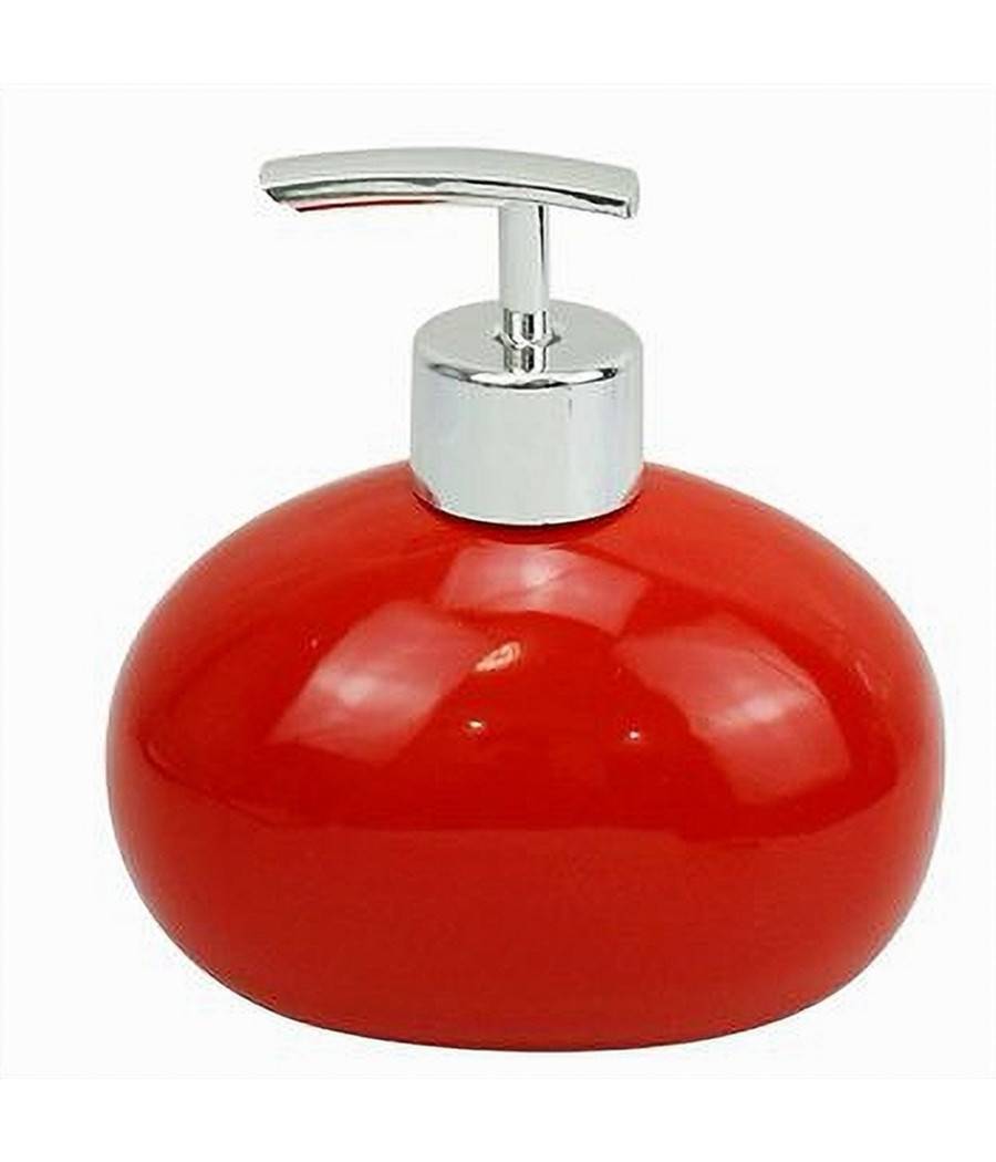 Dispenser Per Sapone Liquido Ceramica Rosso Dosatore Moderno Arredo Bagno 79260 --0