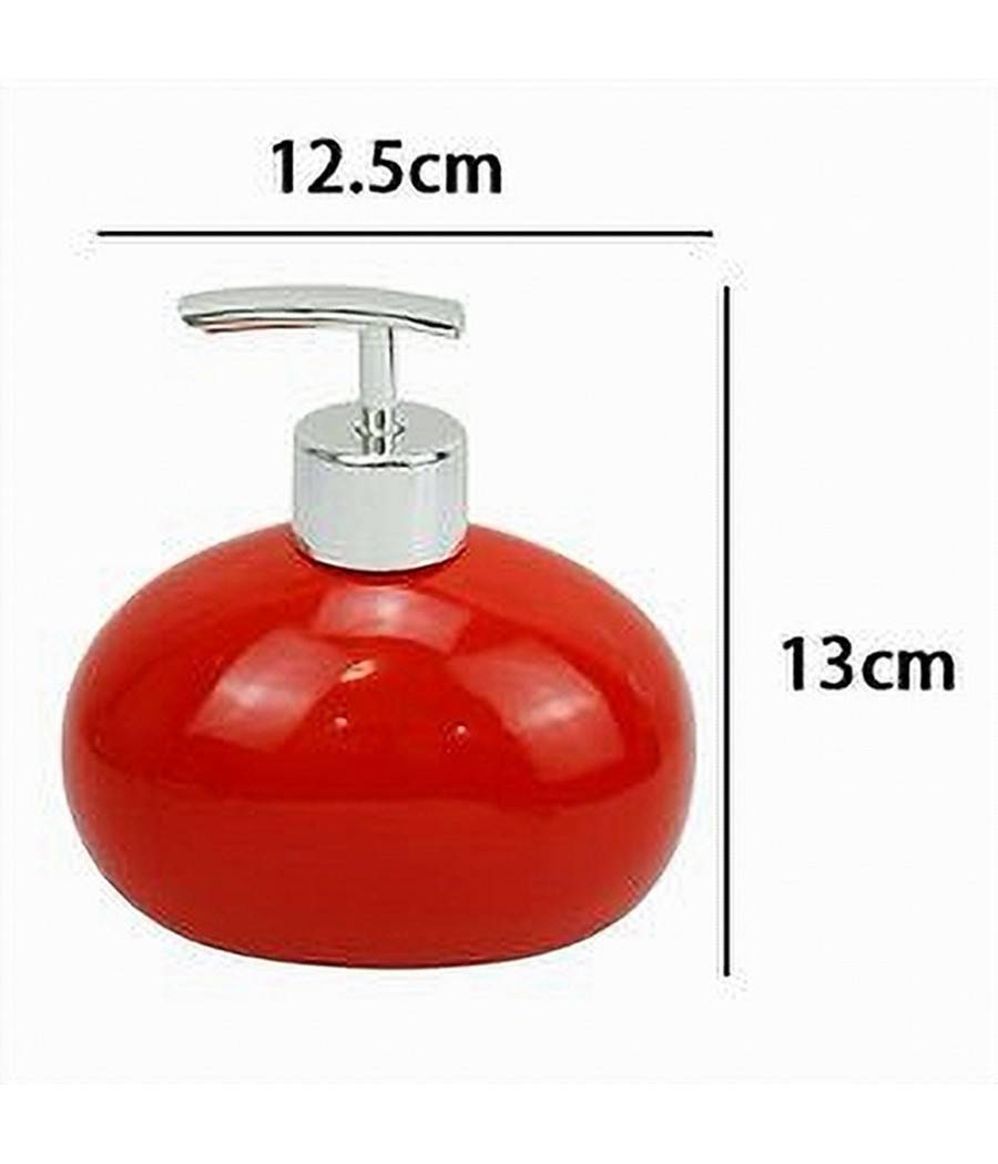 Dispenser Per Sapone Liquido Ceramica Rosso Dosatore Moderno Arredo Bagno 79260 --1