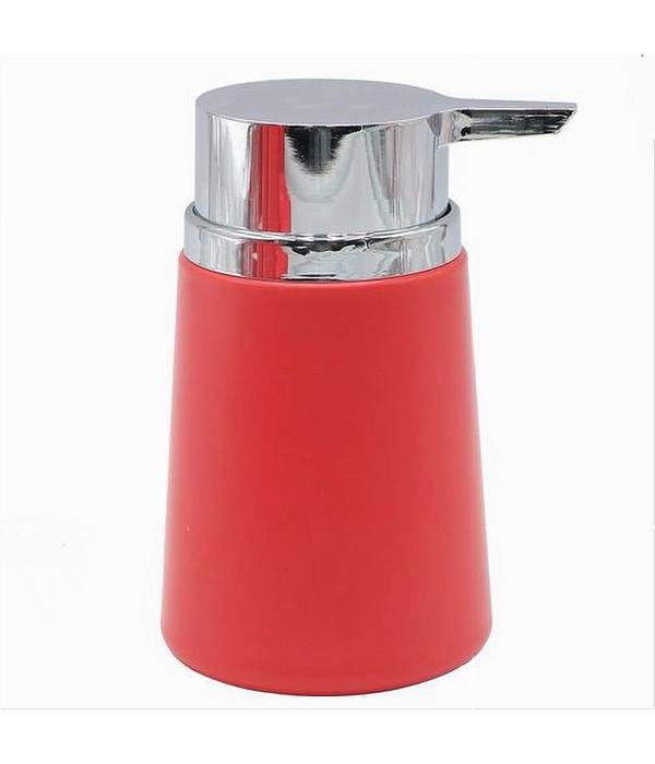 Dispenser Porta Sapone Liquido Accessori Arredo Da Bagno Rosso In Plastica 69941 -