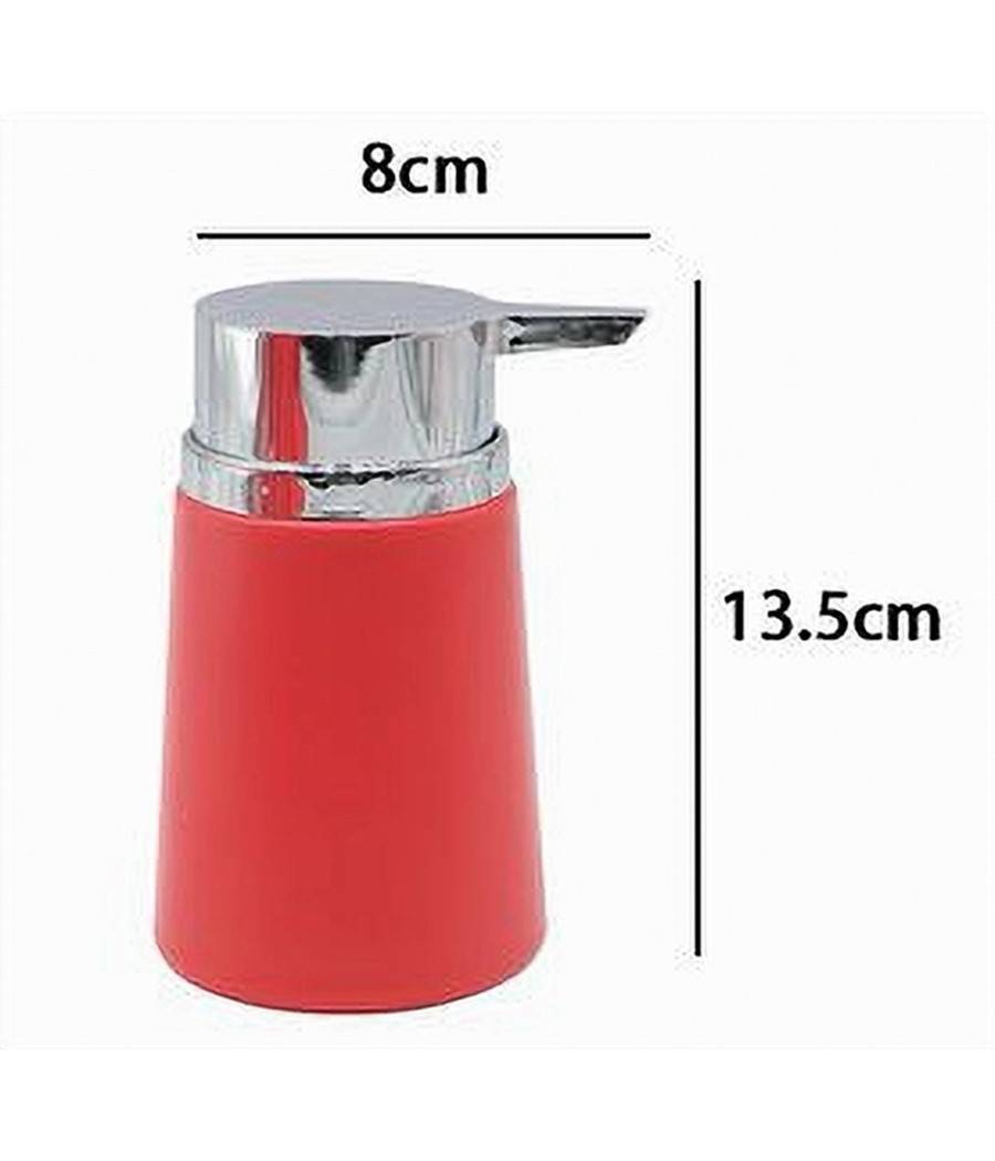 Dispenser Porta Sapone Liquido Accessori Arredo Da Bagno Rosso In Plastica 69941 --1