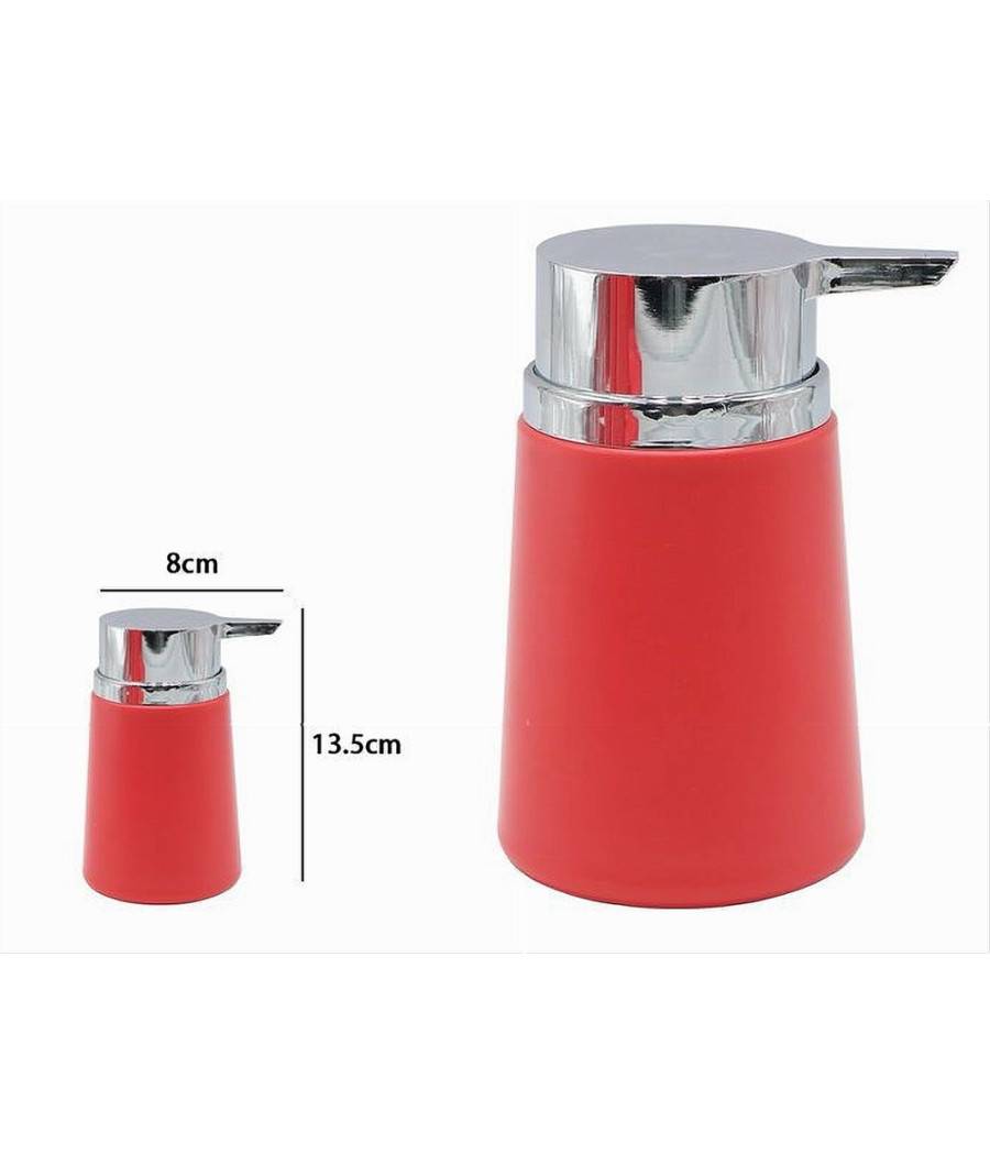 Dispenser Porta Sapone Liquido Accessori Arredo Da Bagno Rosso In Plastica 69941 --2
