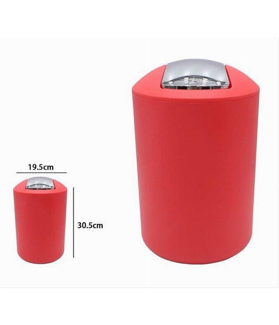 Pattumiera Cestino Secchio Rifiuti Gettacarte Accessorio Da Bagno Rosso 69946 --1