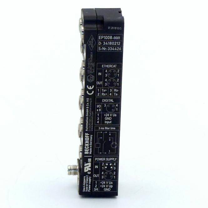 Beckhoff EtherCAT Box 8 canali di ingresso digitale 24 V DC 3ms M8 EP1008-0001-4