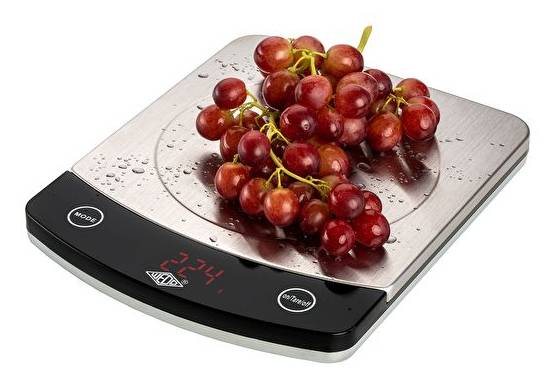 WEDO Elektronische Universalwaage Profi Steel Tragkraft: 10 kg, Farbe: silber/schwarz, LCD-Display, - 1 Stück (48 110054-1