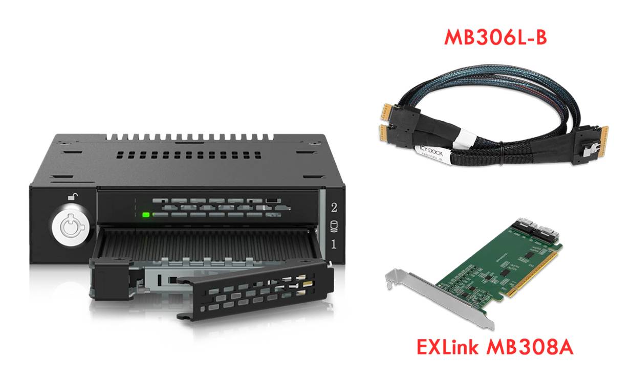 Rack mobile SSD M.2 PCIe NWMe per esterni 3.5 4i 2x-1