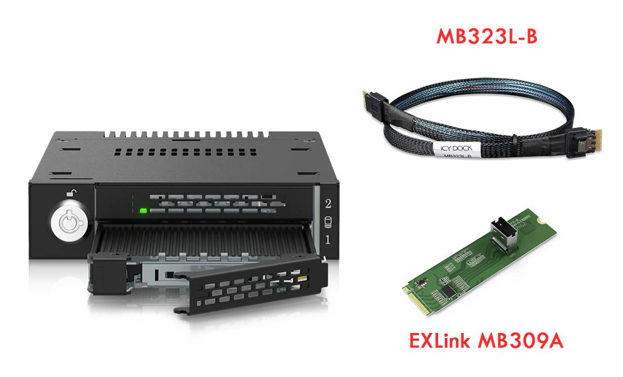 Rack mobile SSD M.2 PCIe NWMe per esterni 3.5 4i 2x-2